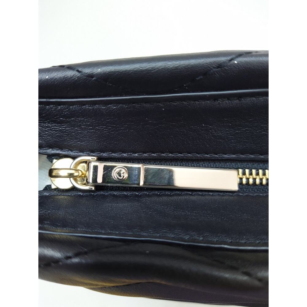 Kate Spade New York Black Leather Quilted Chain Strap Zipper Shoulder Bag - Picture 14 of 16